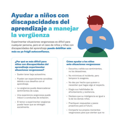 Ayudar a niños con discapacidades del aprendizaje a manejar la vergüenza