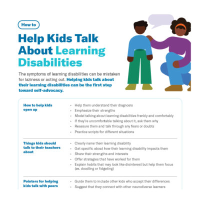 How to Help Kids Talk About Learning Disabilities