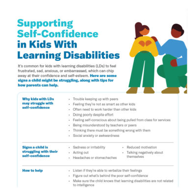 Supporting Self-Confidence in Kids With Learning Disabilities