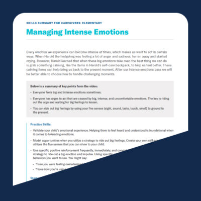 Managing Intense Emotions for High School