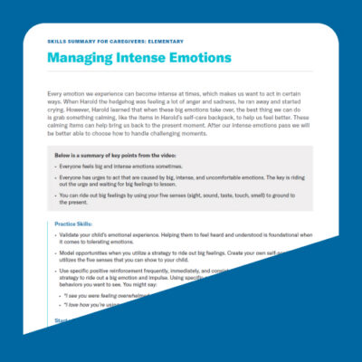 Managing Intense Emotions for Middle School