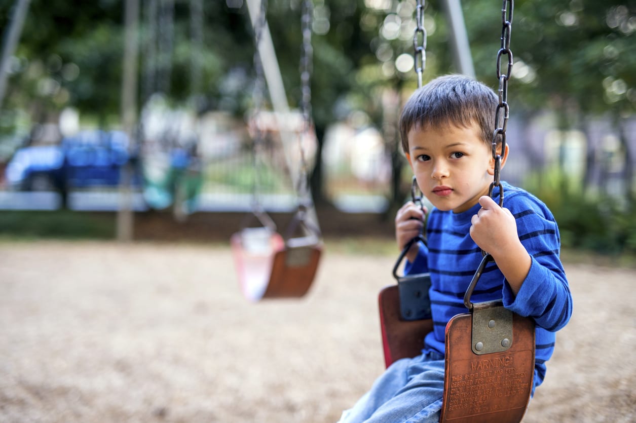 autistic children playing alone